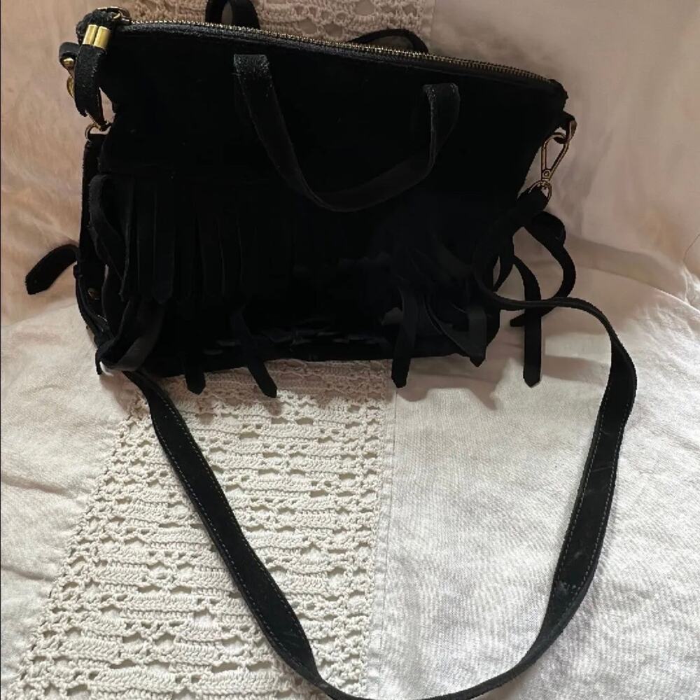 Madewell Black Suede Fringe Bags & Handbags for Women